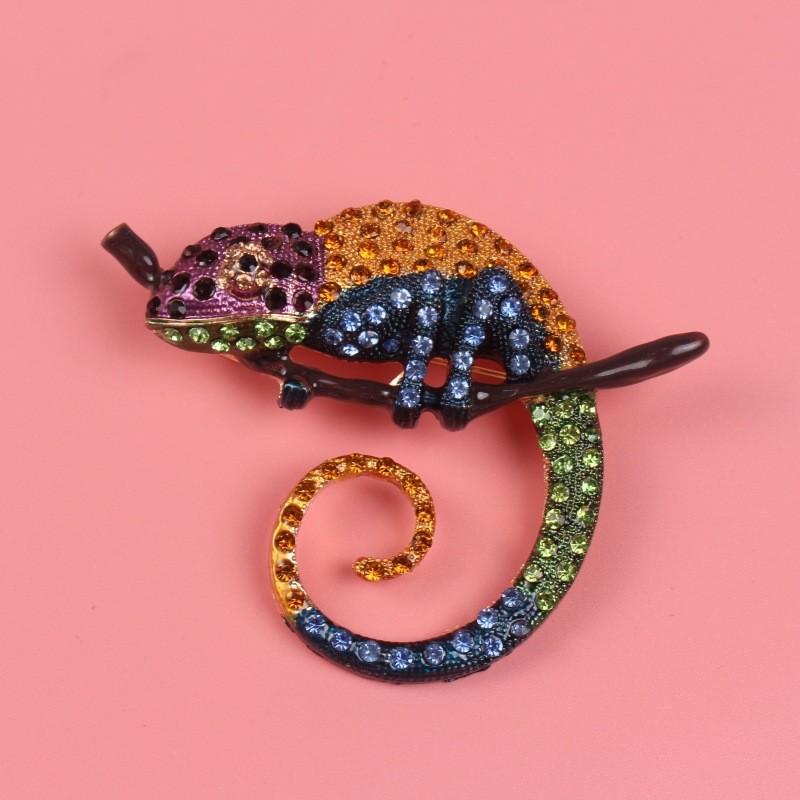 Animal Brooch Vintage Alloy Water Drilling Butterfly Pin For Women Fashion Jewelry