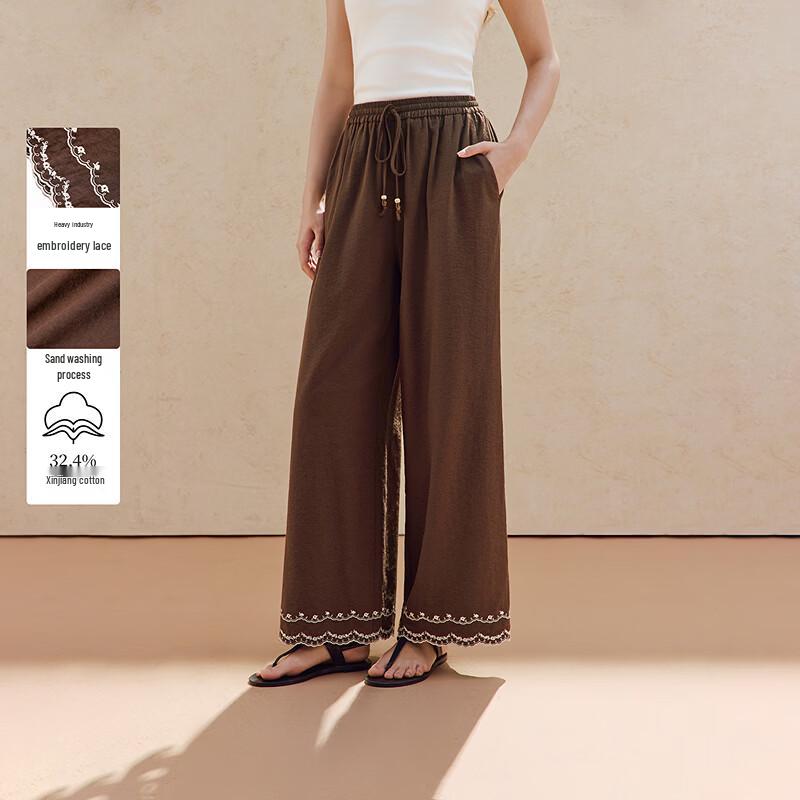 

INMAN Широкие брюки в стиле бохо с вышивкой M