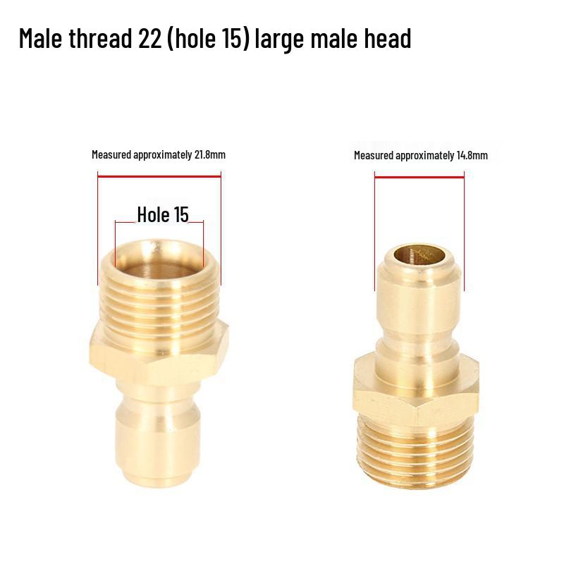 High-Pressure Water Gun Quick Connector for Car Washer, Pipe Cleaning Machine, Copper Accessories