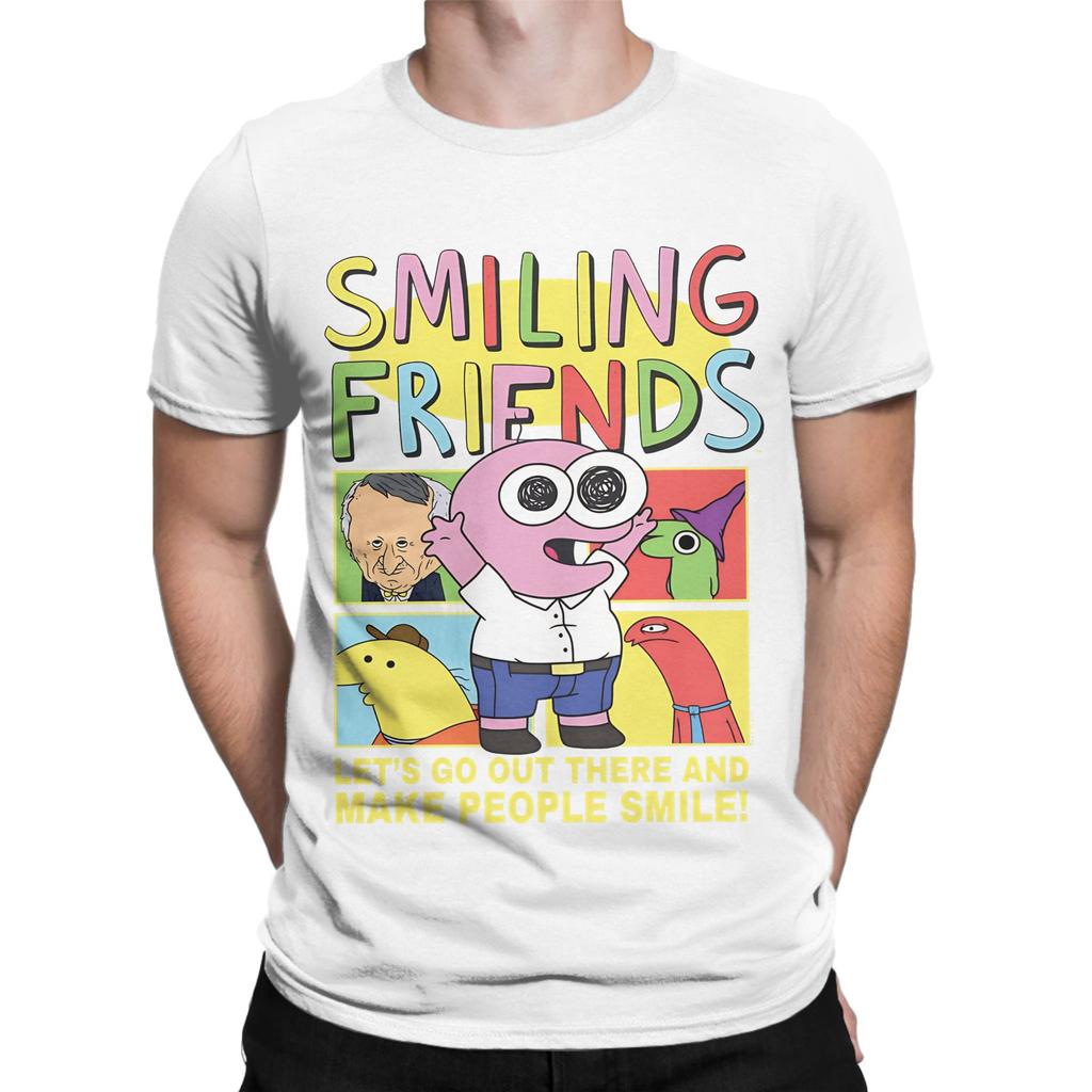 Smiling Friend Make People Pim Funny Cartoon Novelty Graphic 100 Cotton TShirt Smiling Friends Season 2 Tees Tops For Unisex