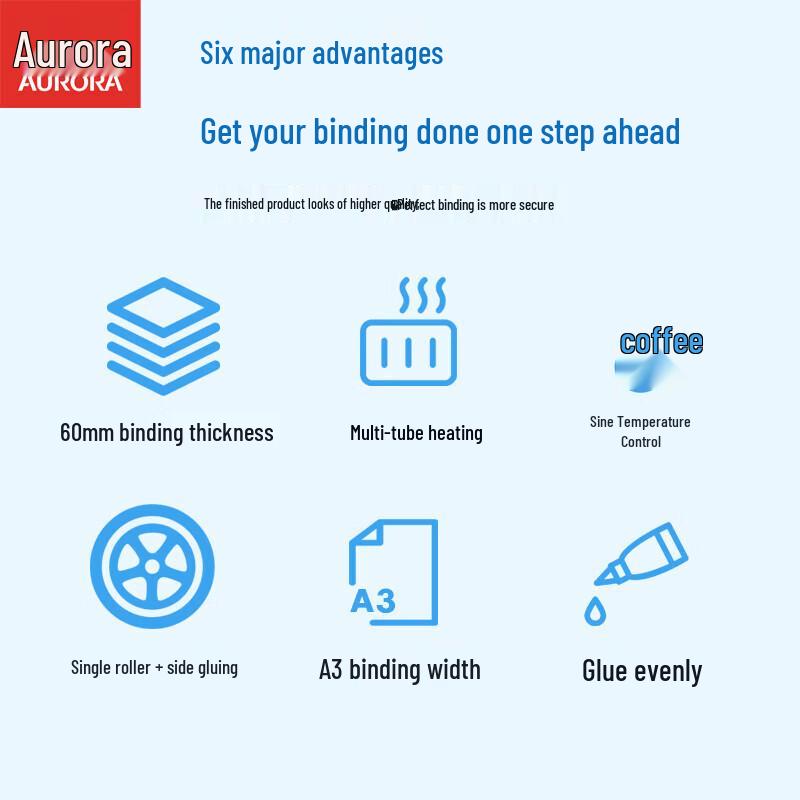 AURORA AM60B-A3 Automatic Hot Melt Document Binder CN plug (adapter included)