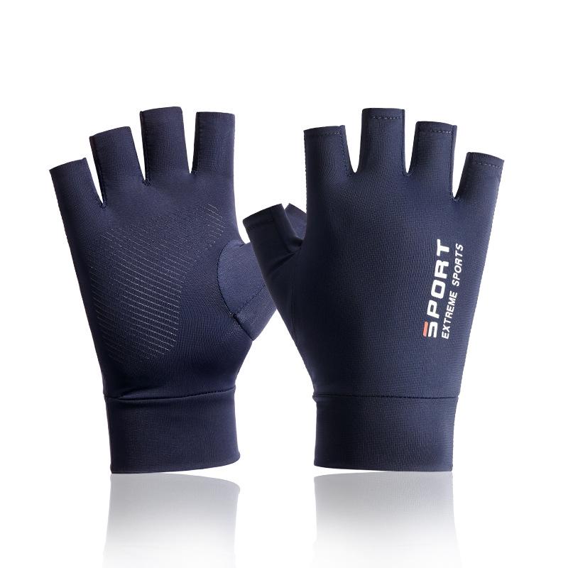 

Men s Summer Ice Silk Fingerless Cycling & Fishing Sun Protection Gloves One Size