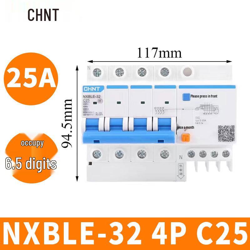 Chint Leakage Protector Circuit Breaker: 2P, 1P3P+N, 4P with Leakage Protection (32A, 20A, 40A, 63A) Air Switch