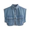 Giacche senza maniche da donna alla moda con tasche, gilet monopetto in denim con risvolto vintage, canottiere da donna