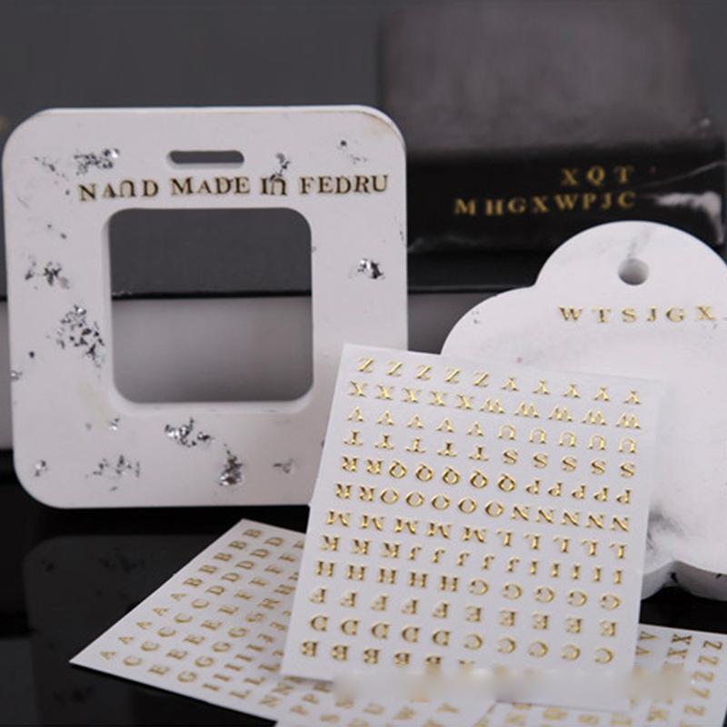 5Sheets Letters Metal Stickers Resin Mold Fillers Jewelry Making Material Epoxy Filling Materials Epoxy Resin Supplies