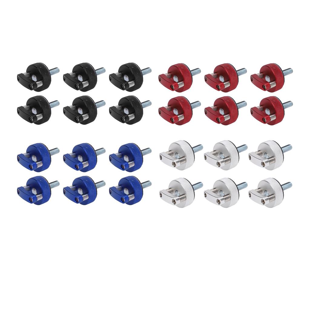 6PCS Hard Top Quick Removal Fastener Thumb Screw with D Rings Billet Aluminum for JK JLU JT