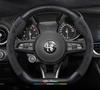 Stickers Carbon Suede Car Steering Wheel Cover For Alfa Romeo GT 147 156 159 166 Giulia Tonale Stelvio Giulietta Mito Milano