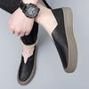 Summer New Punching Casual Shoes Breathable Men's Leather Shoes Fashion Handmade Shallow Mouth Loafer Outdoor Walking Lazy Shoes