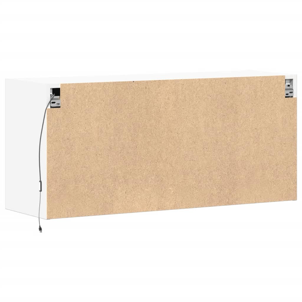 TV Wall Cabinet with LED Lighting White 100 x 31 x 45 cm