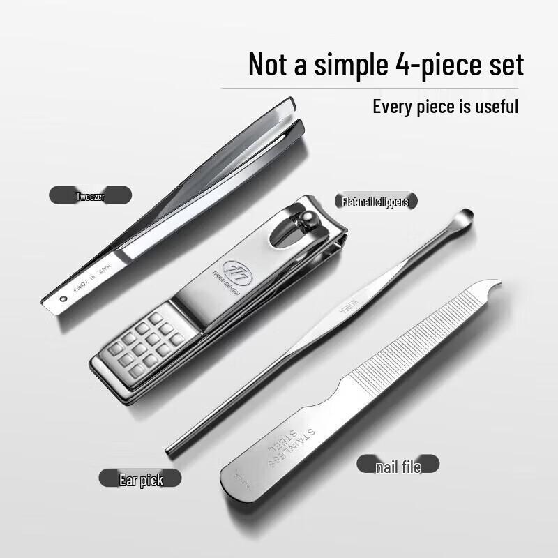 THREE SEVEN 4-Piece Manicure Nail Clipper Set