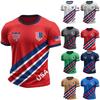 Men's American Football Print Jersey Classic Crew Neck T Shirt USA Flag Design Short Sleeve Sports Tee for Casual Wear