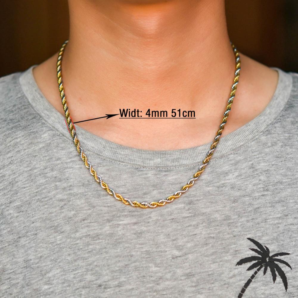 2/3/4/5/6mm Breite gedrehte Seilkette Halskette Edelstahl Choker für Damen Herren Metall Schmuckzubehör 5 Farben 16 bis 30 Zoll