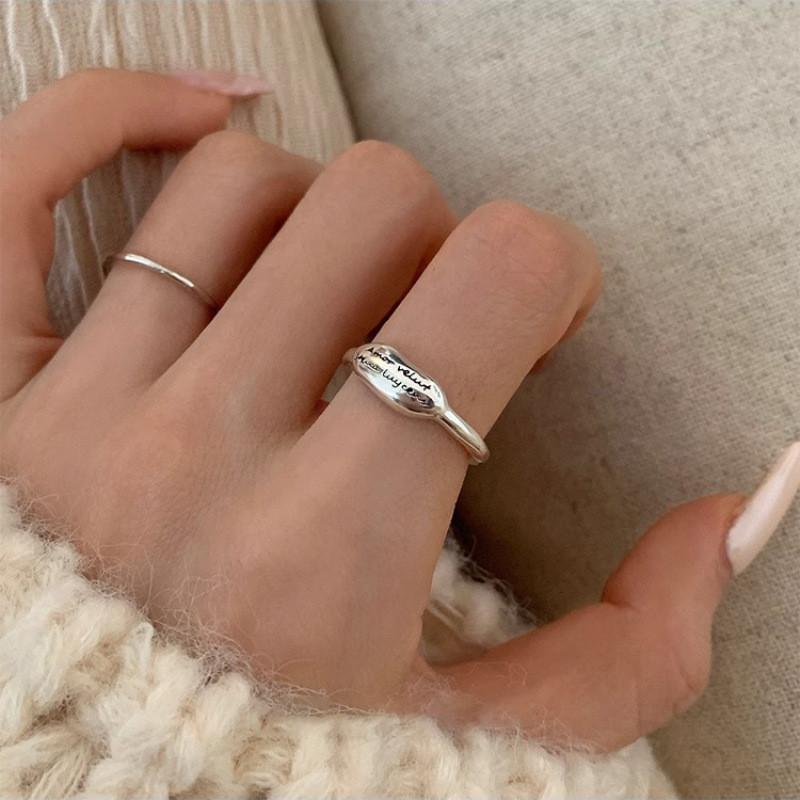 Trendy Korean Style Copper Ring Featuring Unique Geometric Design For Women