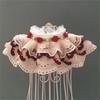 Dark Green Bow Knot Pet Cat Necklace Floral Pearl Decorate Bib Neck Collar for Small Medium Dogs Lace Wedding Cats Accessories