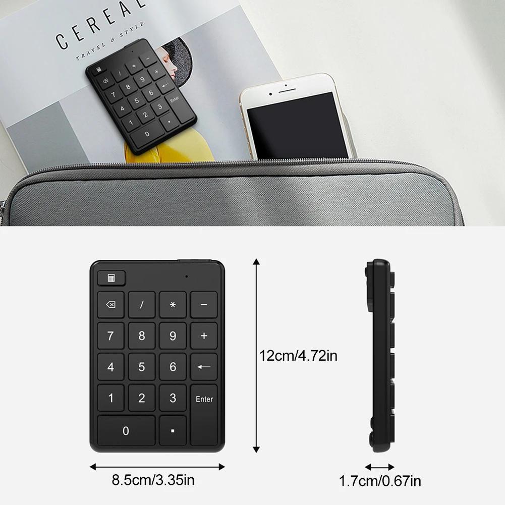 Number Pad Bluetooth-Compatible5.0 Portable Mini Financial Accounting Keyboard 19 Keys External Keypad for Laptop Desktop