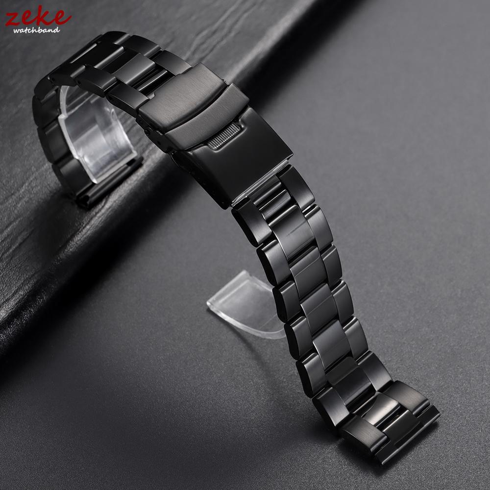 20/22/24/26/28mm Solid Stainless Steel Watch Bracelet Double Safety Fold Clasp Band Belt Diving Metal Strap for Oyster for Seiko