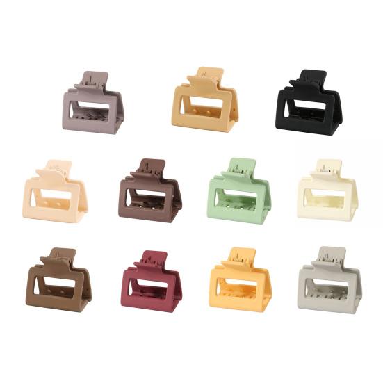 Women Hair Claw Hollow Out Solid Color with Teeth Anti-slip Strong Claw Hair-fixed Anti-break Frosted Oblong Shape Lady Hair Grip Hair Accessories