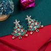 New Sparkling Christmas Tree Earrings For Women Exquisite Multicolor Zircon Dangle Earrings Holiday Jewelry Girlfriend Gift
