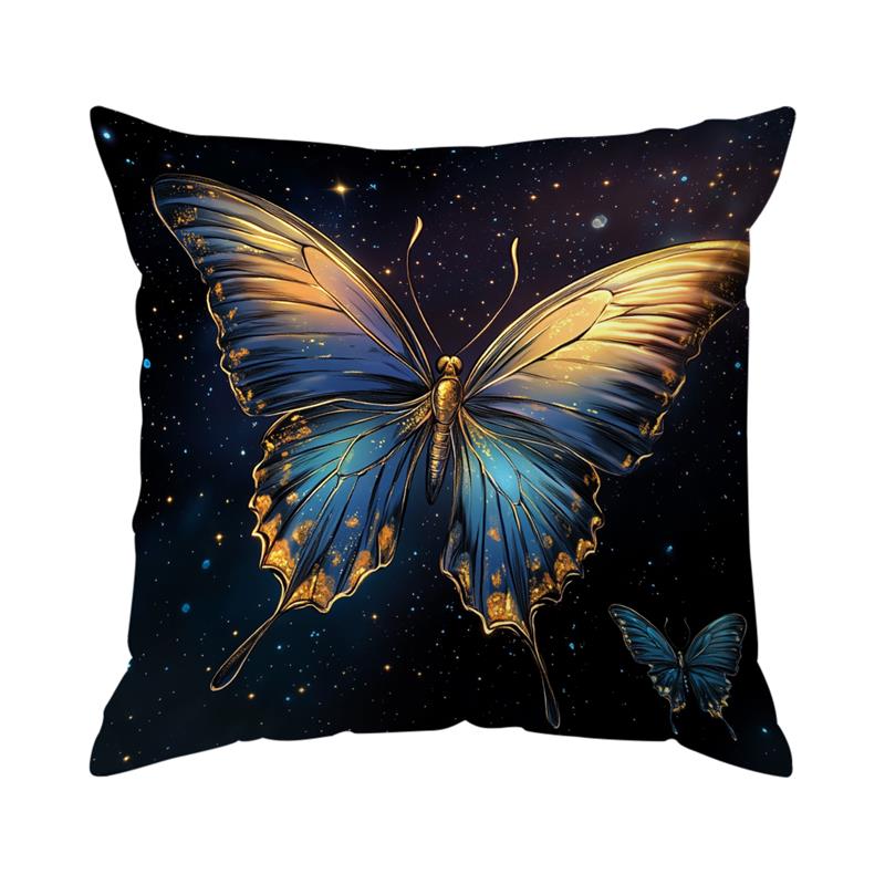Butterfly Digital Print Craft Cushion Cover Peach Skin Velvet Room Home Sofa Living Office Car Simplicity Pillow Cover
