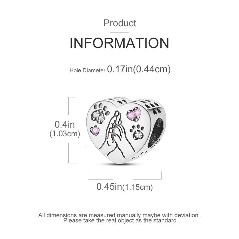 925 Silver Pink Heart-Shaped Bow Charms Beads For Women Fit Bracelet DIY Birthday Party Jewelry Gifts