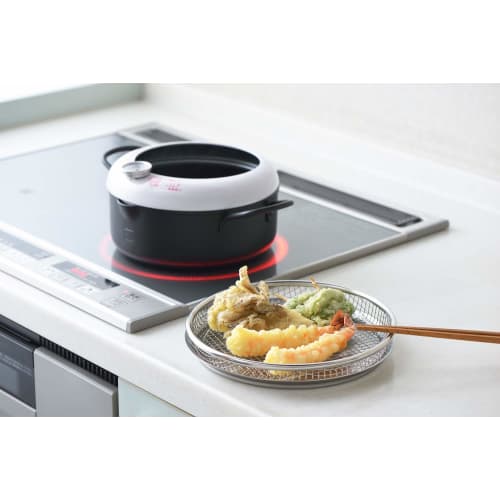 Yoshikawa Shallow Colander, Stainless Steel, Spark Mesh, 22cm, Cooking ABCs, Tsubame-Sanjo, Made In Japan, YJ2808