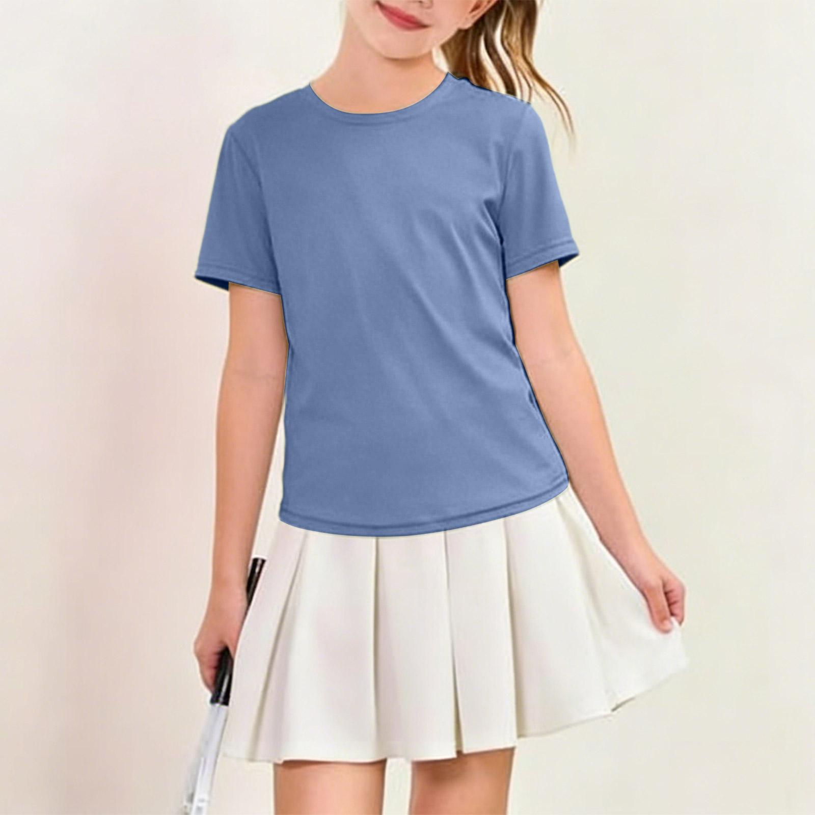Kids  Mesh Tee - Ice Silk Quick Dry Short Sleeve Top 110 синий