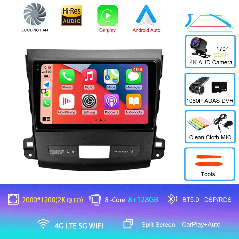 Car Radio Android 14 Carplay For Mitsubishi Outlander 2006-2011 Peugeot 4007 Citroen C-Crosser GPS Multimedia Player Stereo 2din