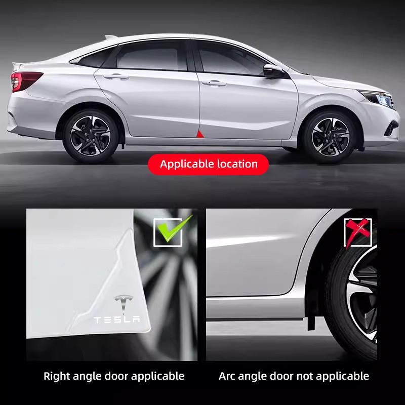 TKVLN1 4Pcs Car Door Silicone Buffer Sticker Anti Collision Scratch For Tesla Model-3 Model-S Model-X Model-Y Cybertruck Roadster