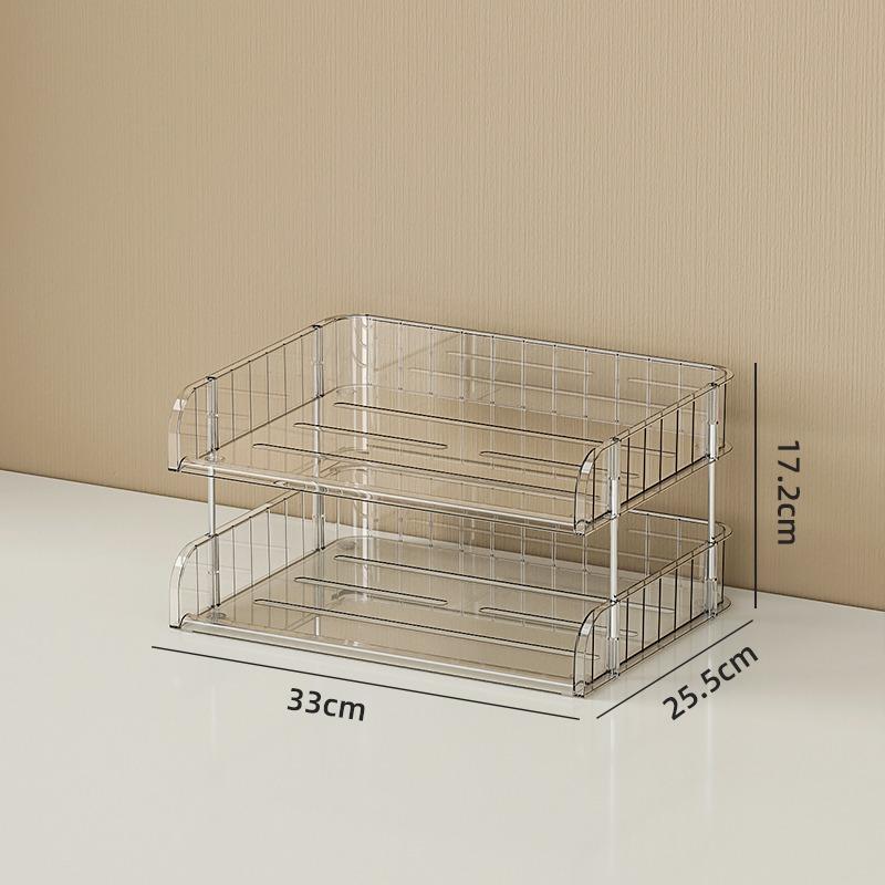 1pcs Document storage rack, transparent desktop storage box, bookshelf, office book desk, storage shelf