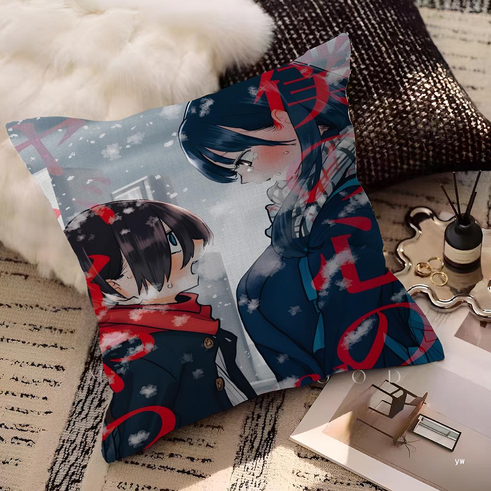 Anime The Dangers In My Heart Pillow Case Cushion Cover Car Throw Pillow Case For Sofa Car Christmas Gift 40x40cm 45x45cm