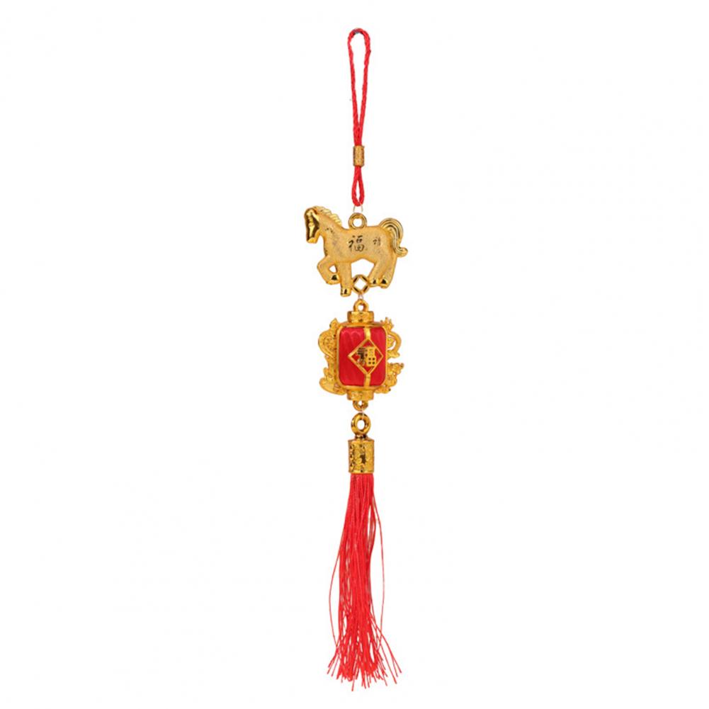 2026 Horse Hanging Ornament Chinese New Year Horse Lucky Charm Red Tassel Feng Shui Pendant For Car Tree Lunar New Year Wealth