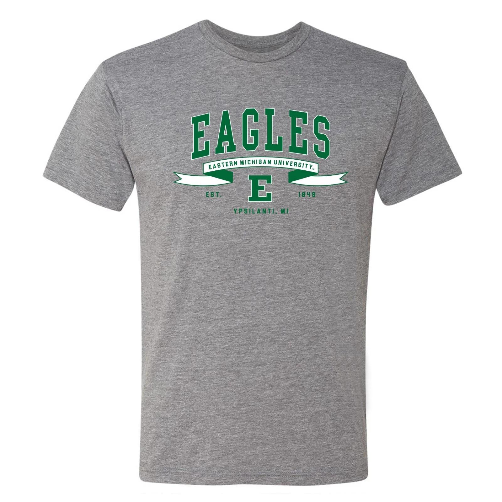 Eastern Michigan Ribbon Flight NLA Triblend T-Shirt - Premium Heather S