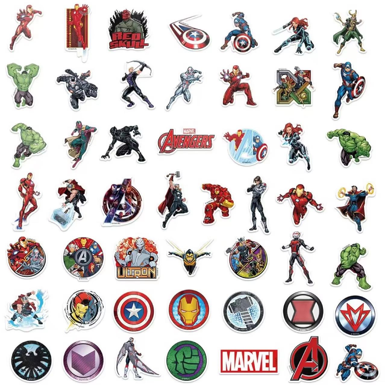 

50 шт. MINISO Marvel Avenger Кавайные наклейки Багаж Граффити Наклейки Игрушки Декоративная наклейка Подарок Наклейка для запечатывания