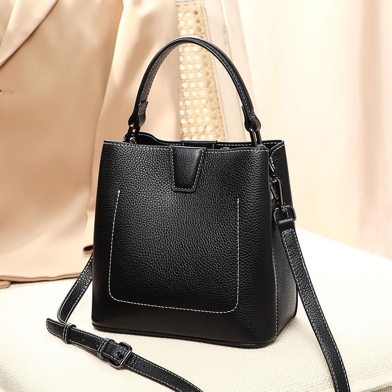 Bags Trendy Leather Fashion Bucket Bags Simple Shoulder Messenger Bags Portable Women'S Bags Luggage