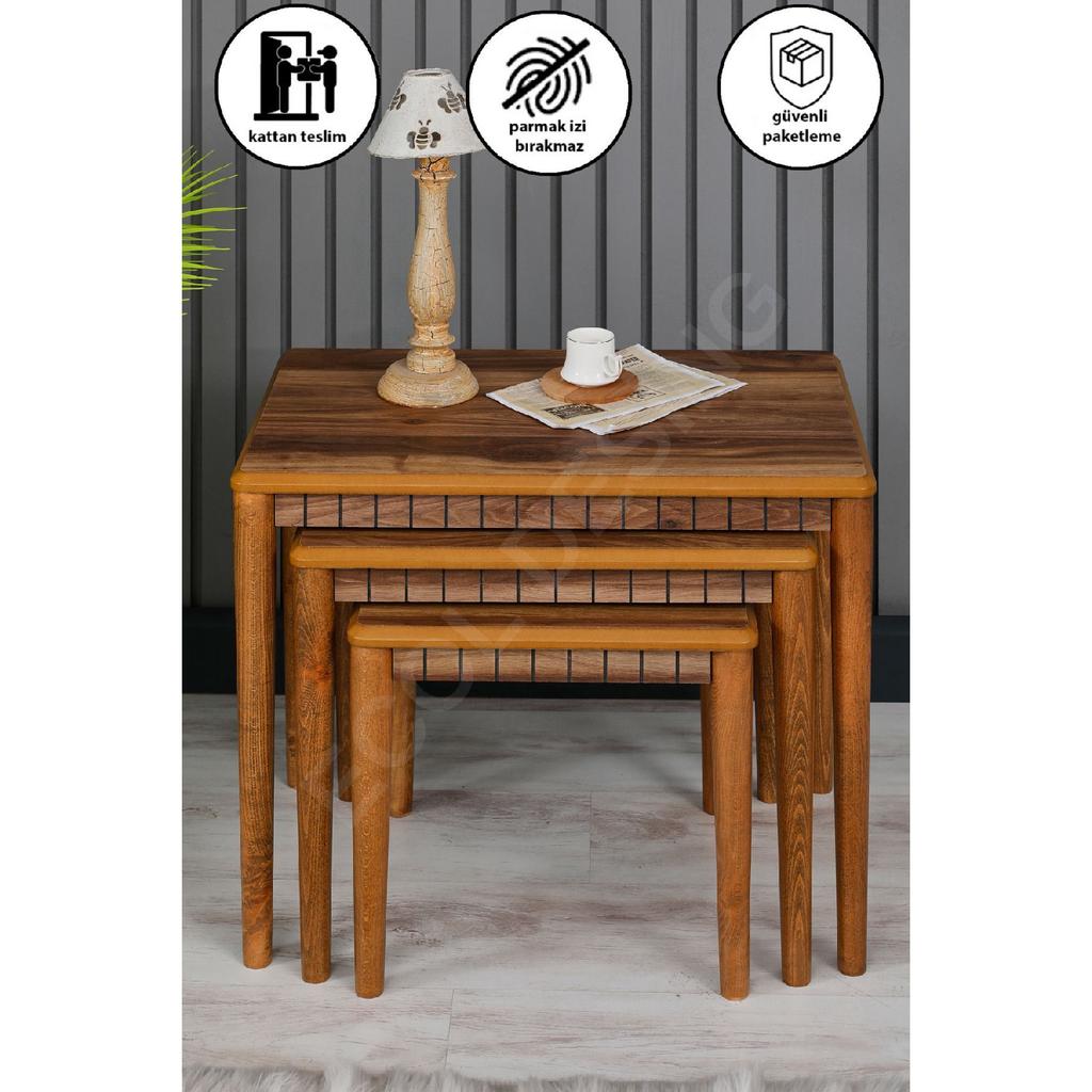 Luna Atlantic 3-piece Luxury Wooden Coffee Table