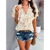 Women Elegant Summer Style Printed Short Sleeved T-shirt