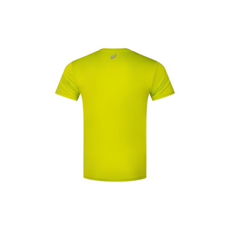 Asics Logo Crew Neck Pullover Moisture-Wicking Quick-Dry Running Comfortable Casual Sports Short Sleeve T-Shirt Men Tops Yellow Green 2011D076-300