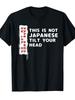 Unisexs Black Tshirt With Droplet Red Text Eyecatching White Lettering This Is Not Japanese Please Tilt Your Head