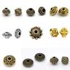 30/70/100/200pc Vintage Loose Spacer Bead Bicone Flying Saucer Dot Carved Antique Bronze Color Metal Beads DIY Necklace Jewelry