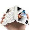 Rhombus Pattern All-inclusive Anti-drop Protective Wallet Phone Case with Glass Front Cover for Samsung Galaxy Z Fold7 W26