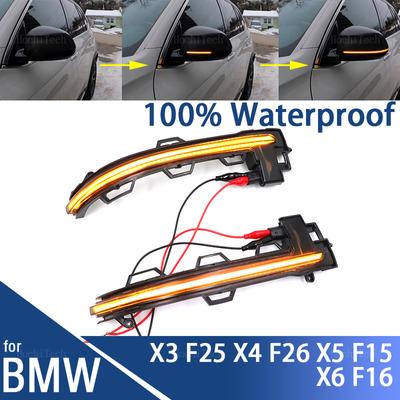 Yellow Dynamic Turn Signal Blinker Side Mirror Indicator Light Lamp for BMW X3 F25 X4 F26 X5 F15 X6 F16 2014-2018