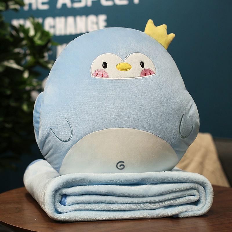 3 In1 Stuffed Hand Warmer Bag Cartoon Animal Pillow Blanket Cute Cushion Blanket Home Car Travel Pillow for Children Girl Gift