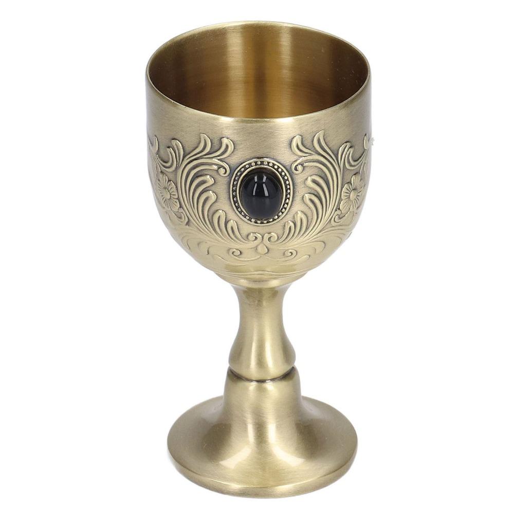 Inlaid Gemstone Stemmed Liquor Cup Decorative Wine Cup Wedding Ceremony Party Table