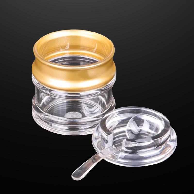 Transparenter Acryl-Gewürzbehälter mit Löffel - Küchen-Gewürzhalter für Salz, Zucker oder Gewürze