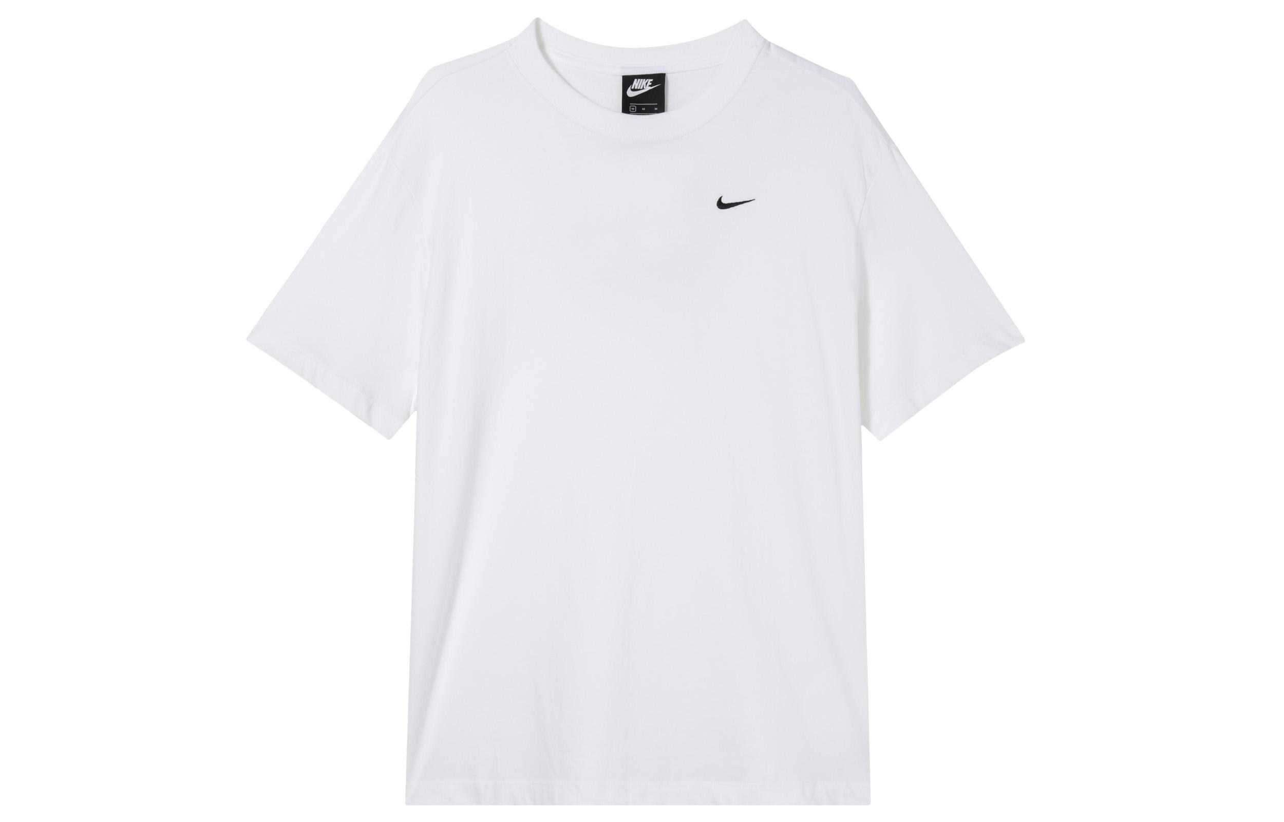 Nike T Shirts Unisex White Crew Neck Moderate Straight Fit BV3929-100 M