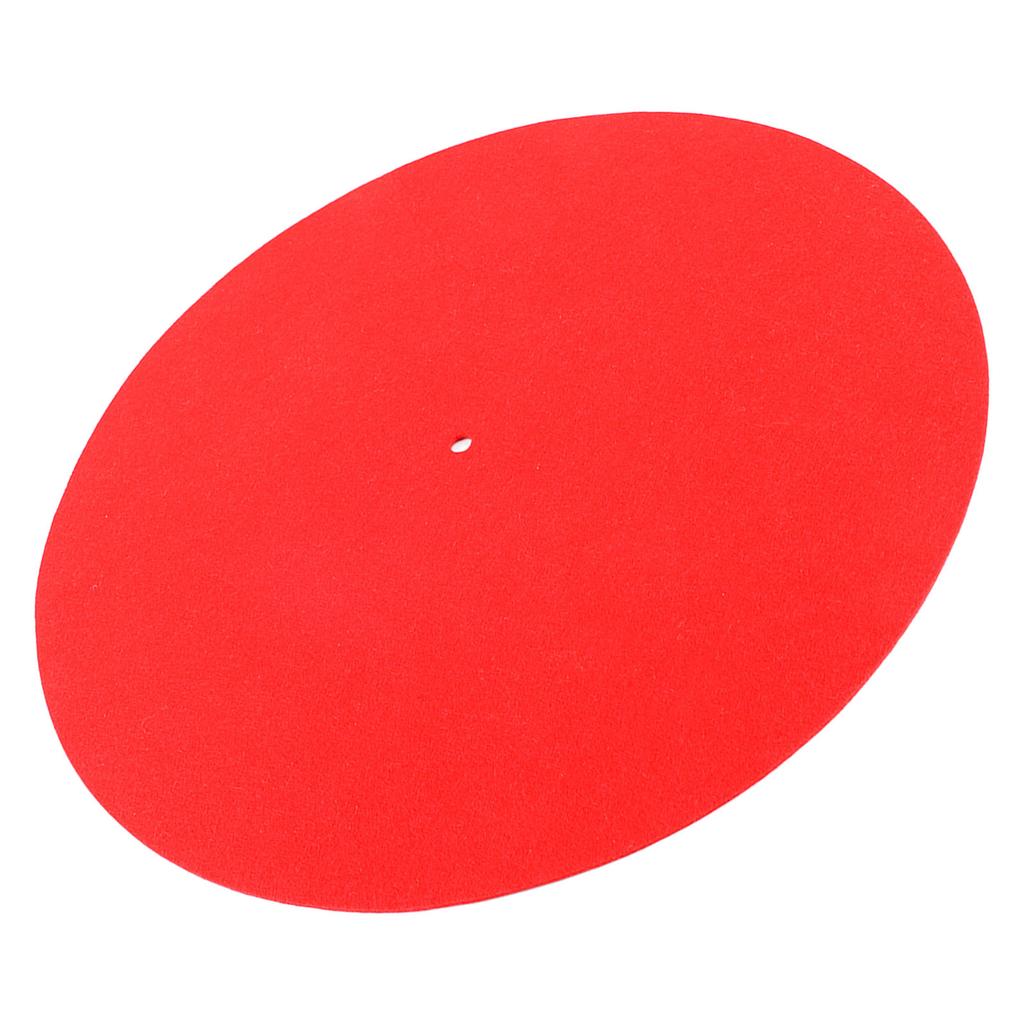 Phonograph Wool Pad Antiskid Shockproof Turntable Red Mat for Record Players 30cm
