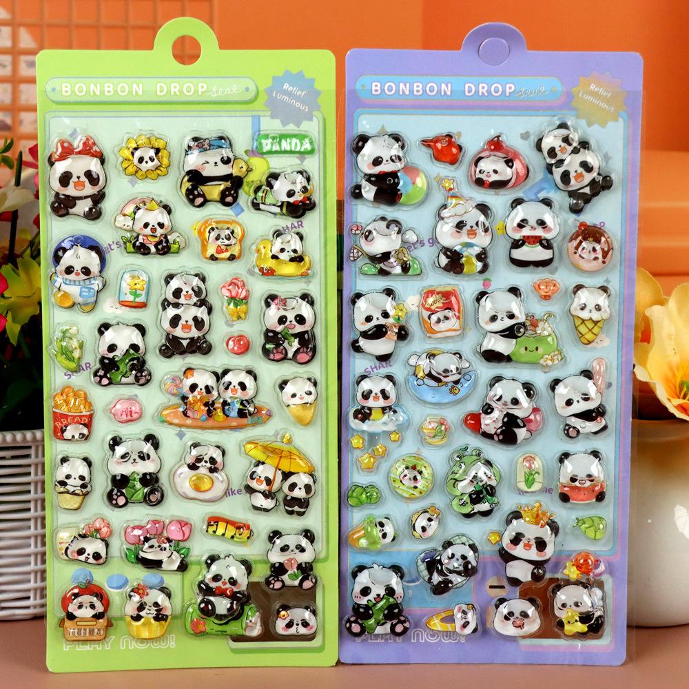 2026 Cute Cartoon Sanrio 3D Relief Stickers Aesthetic Kawaii Kuromi My Melody Cinnamon Anime Decals Crystal Decoration Sticker