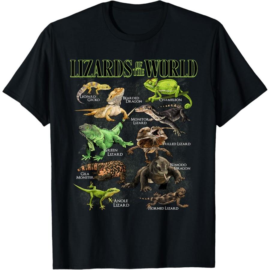

Lizard Animals of the World Educational Reptile Lizard Lover T-Shirt XXXXXL чорний