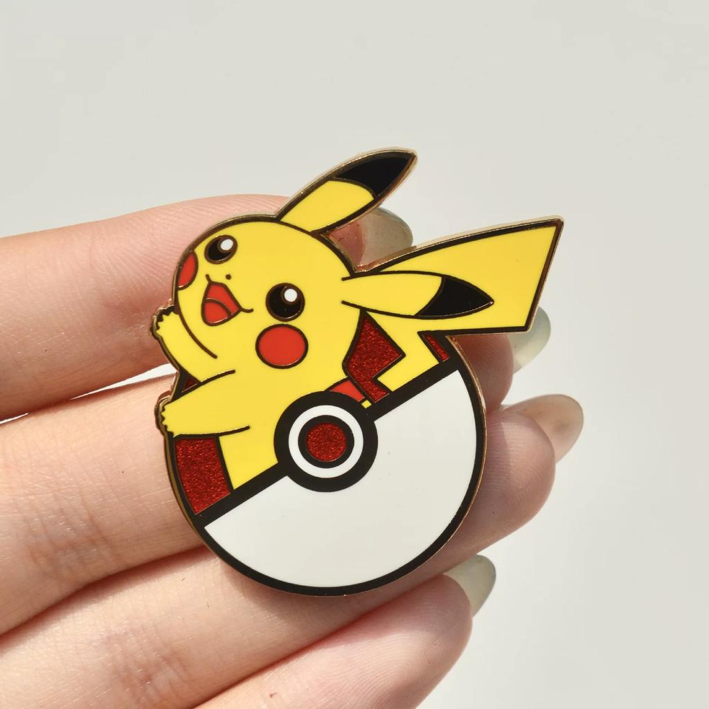 Anime Pkm Enamel Pins Cute Pikachu Charmander Gengar Metal Brooch Badge For Backpack Lapel Decoration Collectible Accessory