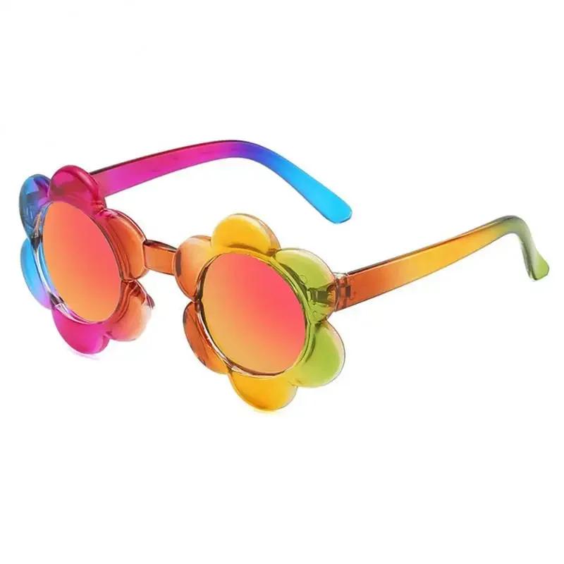 

Kids Sunflower Sunglasses Rainbow Colorful Sun Glasses Cute Round Children Eyewear Shades for Baby Boy Girls Outdoor